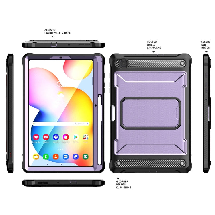 For Samsung Galaxy Tab S6 Lite Explorer PC + TPU Tablet Protective Case with Pen Slot(Purple) by bashfashion