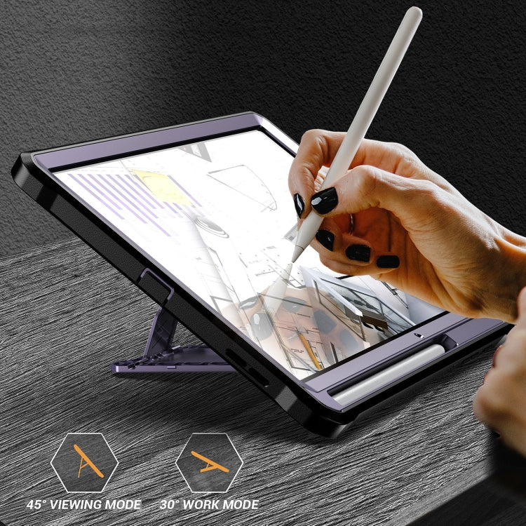 For Samsung Galaxy Tab S6 Lite Explorer PC + TPU Tablet Protective Case with Pen Slot(Purple) by bashfashion