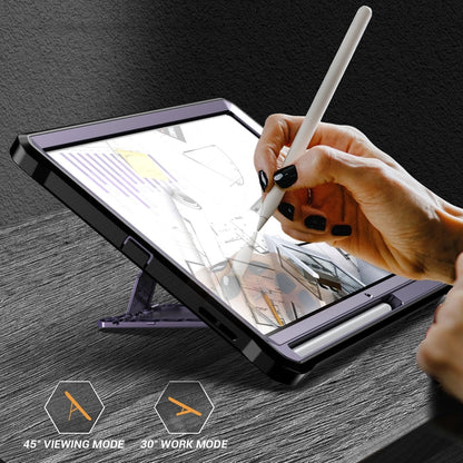 For Samsung Galaxy Tab S6 Lite Explorer PC + TPU Tablet Protective Case with Pen Slot(Purple) by bashfashion