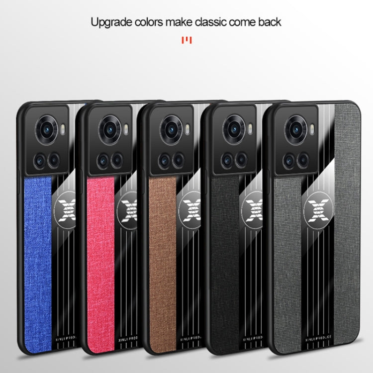 For OnePlus Ace XINLI Stitching Cloth Textue Shockproof TPU Phone Case(Red) by XINLI
