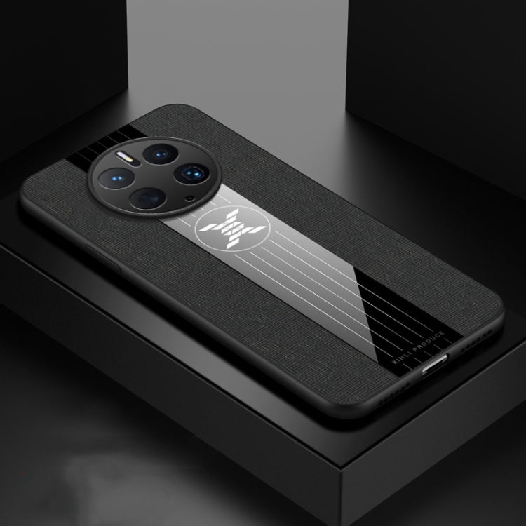 For Huawei Mate 50 Pro XINLI Stitching Cloth Textue Shockproof TPU Phone Case(Black) by XINLI