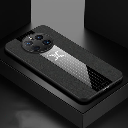 For Huawei Mate 50 Pro XINLI Stitching Cloth Textue Shockproof TPU Phone Case(Black) by XINLI