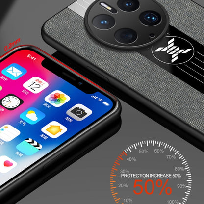 For Huawei Mate 50 Pro XINLI Stitching Cloth Textue Shockproof TPU Phone Case(Black) by XINLI