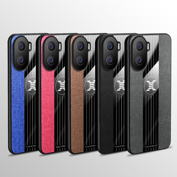 For Honor X40i XINLI Stitching Cloth Textue Shockproof TPU Phone Case(Blue) by XINLI