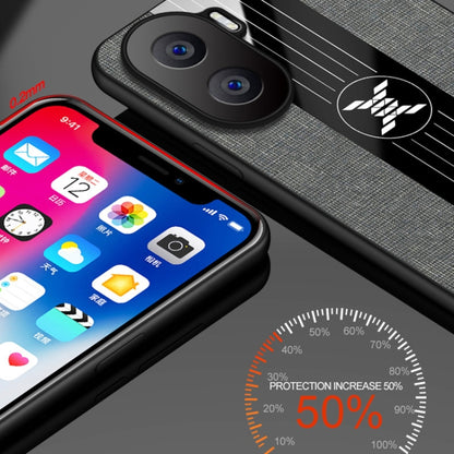 For Honor X40i XINLI Stitching Cloth Textue Shockproof TPU Phone Case(Grey) by XINLI