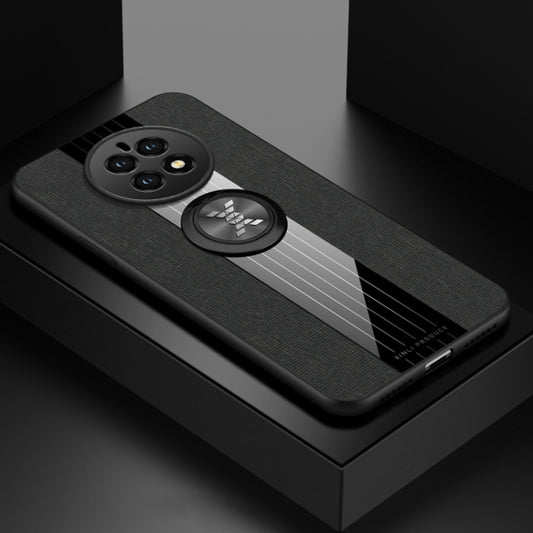 For Huawei Mate 50 XINLI Stitching Cloth Textue TPU Phone Case with Ring Holder(Black) by XINLI