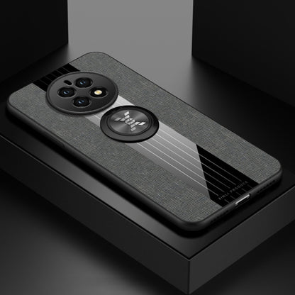 For Huawei Mate 50 XINLI Stitching Cloth Textue TPU Phone Case with Ring Holder(Grey) by XINLI