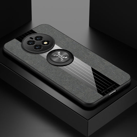 For Huawei Mate 50 XINLI Stitching Cloth Textue TPU Phone Case with Ring Holder(Grey) by XINLI