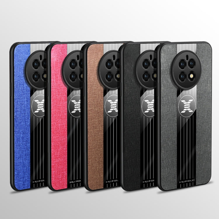 For Huawei Mate 50 XINLI Stitching Cloth Textue TPU Phone Case with Ring Holder(Blue) by XINLI