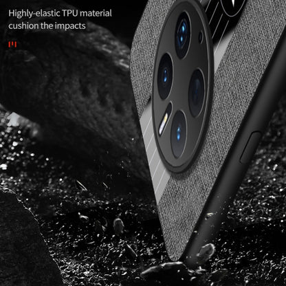 For Huawei Mate 50 Pro XINLI Stitching Cloth Textue TPU Phone Case with Ring Holder(Grey) by XINLI