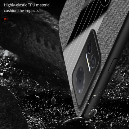 For Honor Play6T XINLI Stitching Cloth Textue TPU Phone Case with Ring Holder(Brown) by XINLI