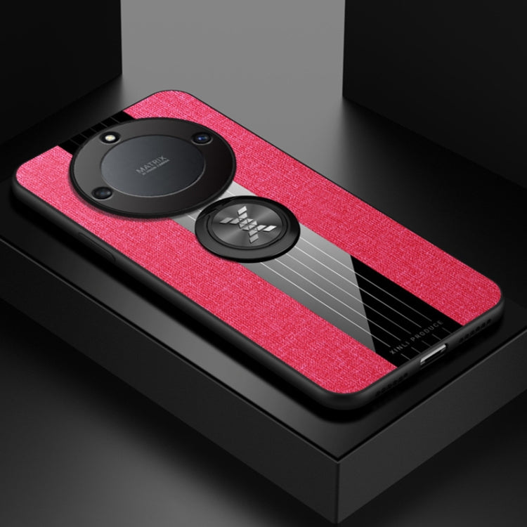 For Honor X40 XINLI Stitching Cloth Textue TPU Phone Case with Ring Holder(Red) by XINLI