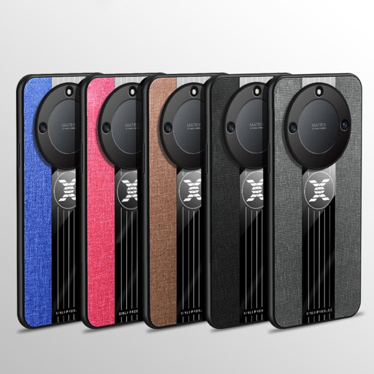 For Honor X40 XINLI Stitching Cloth Textue TPU Phone Case with Ring Holder(Blue) by XINLI