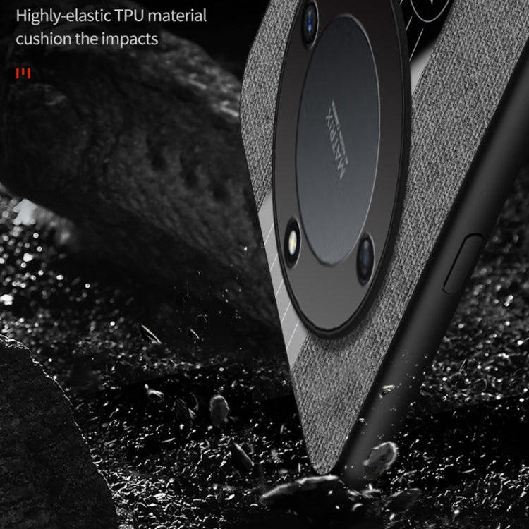 For Honor X40 XINLI Stitching Cloth Textue TPU Phone Case with Ring Holder(Grey) by XINLI