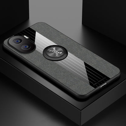 For Honor X40i XINLI Stitching Cloth Textue TPU Phone Case with Ring Holder(Grey) by XINLI