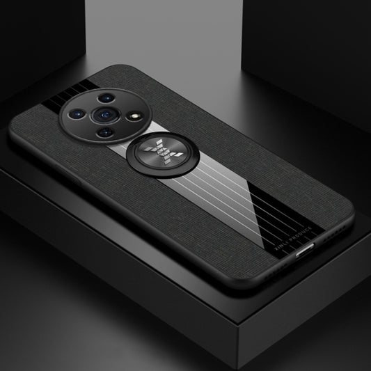 For Honor X30 XINLI Stitching Cloth Textue TPU Phone Case with Ring Holder(Black) by XINLI