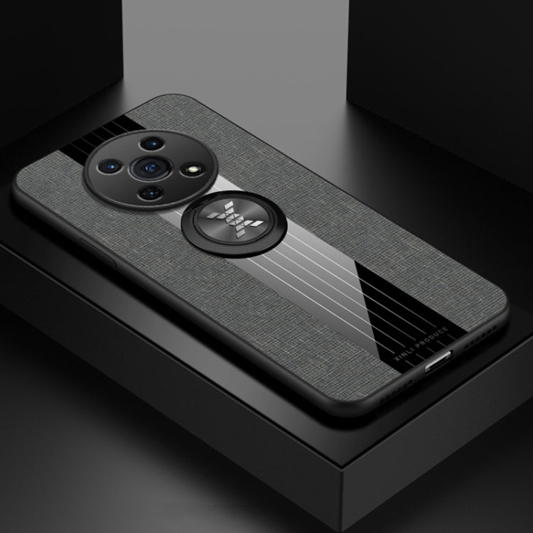 For Honor X30 XINLI Stitching Cloth Textue TPU Phone Case with Ring Holder(Grey) by XINLI