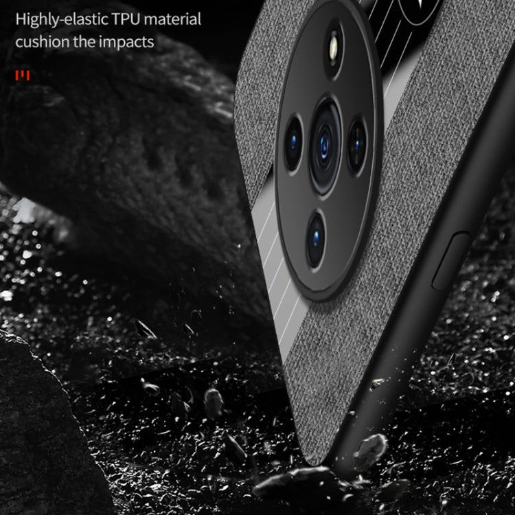 For Honor X30 XINLI Stitching Cloth Textue TPU Phone Case with Ring Holder(Blue) by XINLI