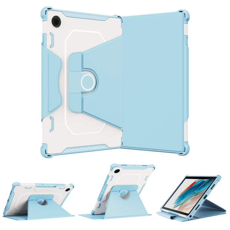 For Samsung Galaxy Tab A8 10.5 2021 360 Degree Rotating Armored Smart Tablet Leather Case(Blue) by bashfashion