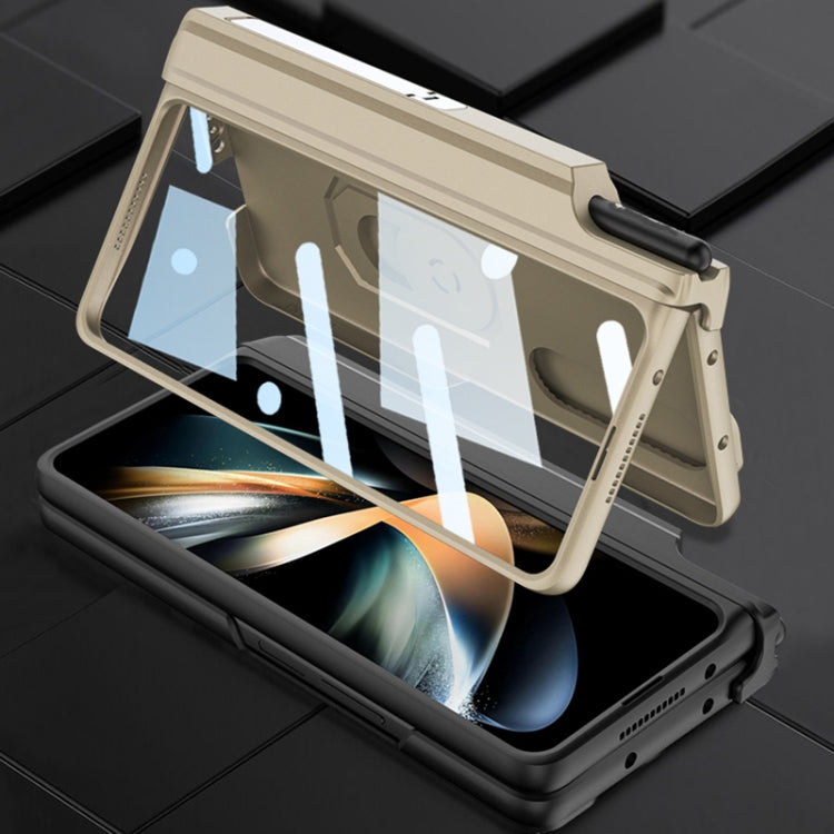 For Samsung Galaxy Z Fold4 GKK Integrated Magnetic Folding Phone Case with Pen Case(Black) by GKK