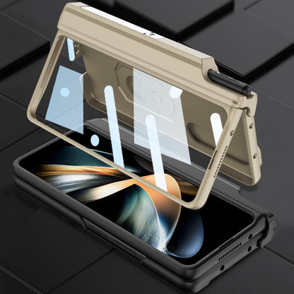 For Samsung Galaxy Z Fold4 GKK Integrated Magnetic Folding Phone Case with Pen Case(Black) by GKK