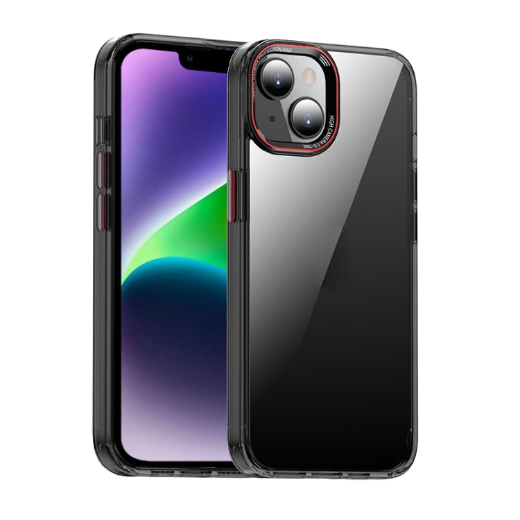 For iPhone 14 iPAKY MG Series Transparent PC Phone Case(Transparent Black) by iPAKY