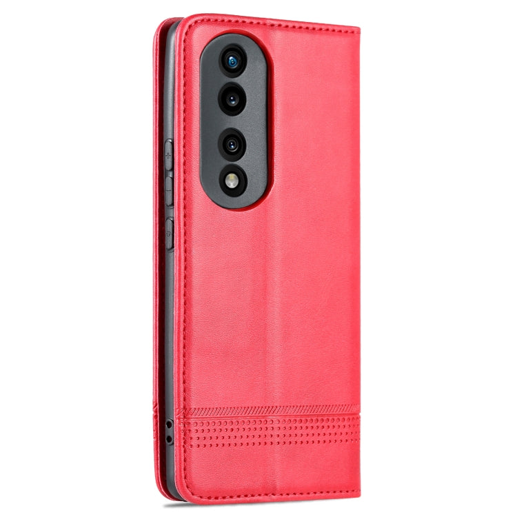 For Honor 80 Pro AZNS Magnetic Calf Texture Leather Phone Case(Red) by AZNS