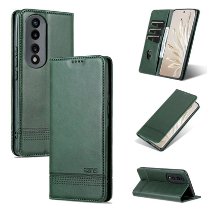 For Honor 80 Pro AZNS Magnetic Calf Texture Leather Phone Case(Dark Green) by AZNS