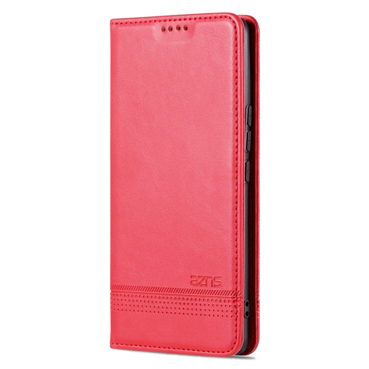For Honor 80 AZNS Magnetic Calf Texture Leather Phone Case(Red) by AZNS