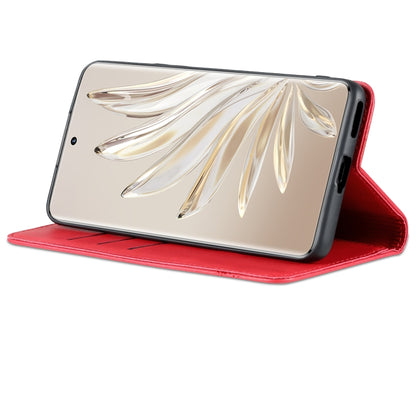 For Honor 80 AZNS Magnetic Calf Texture Leather Phone Case(Red) by AZNS