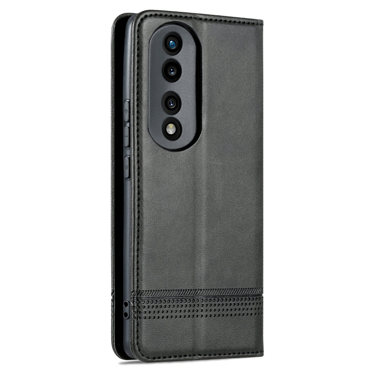 For Honor 80 AZNS Magnetic Calf Texture Leather Phone Case(Black) by AZNS