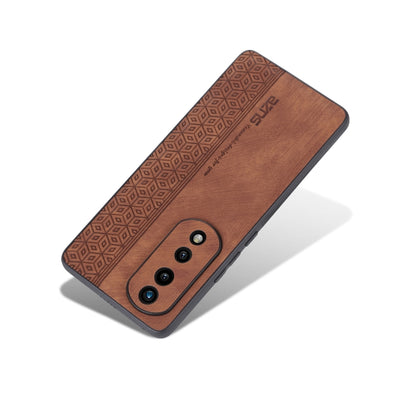 For Honor 80 Pro AZNS 3D Embossed Skin Feel Phone Case(Brown) by AZNS