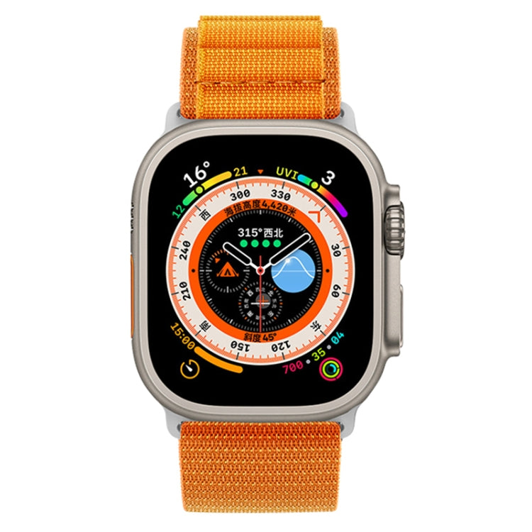 Nylon Loop Watch Band For Apple Watch Ultra 49mm&Watch Ultra 2 49mm / Series 9&8&7 45mm / SE 3&SE 2&6&SE&5&4 44mm / 3&2&1 42mm(Orange) by bashfashion