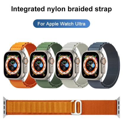 Nylon Loop Watch Band For Apple Watch Ultra 49mm&Watch Ultra 2 49mm / Series 9&8&7 45mm / SE 3&SE 2&6&SE&5&4 44mm / 3&2&1 42mm(Army Green) by bashfashion