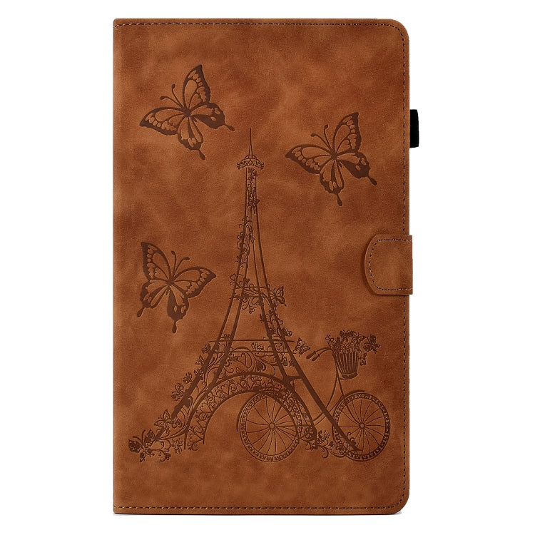 For Samsung Galaxy Tab A7 Lite Tower Embossed Leather Tablet Case(Brown) by bashfashion