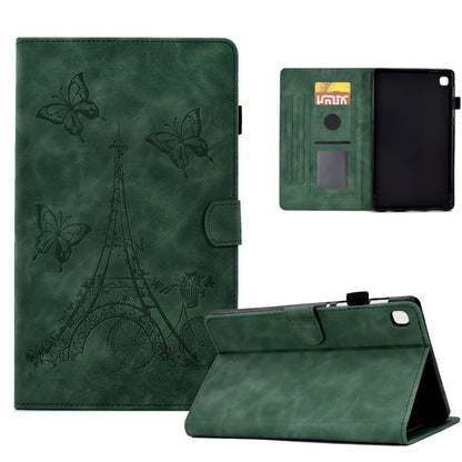 For Samsung Galaxy Tab A7 Lite Tower Embossed Leather Tablet Case(Green) by bashfashion