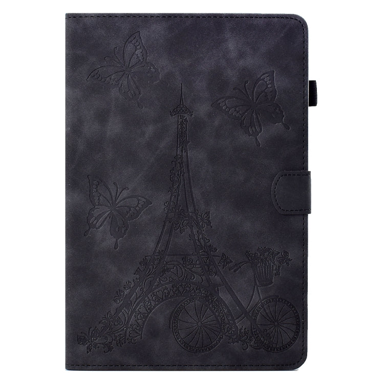 For Samsung Galaxy Tab A8 10.5 2021 X205 Tower Embossed Leather Smart Tablet Case(Black) by bashfashion