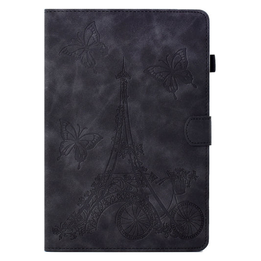 For Samsung Galaxy Tab A8 10.5 2021 X205 Tower Embossed Leather Smart Tablet Case(Black) by bashfashion