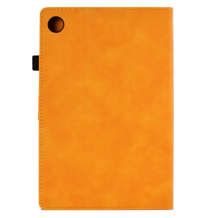 For Samsung Galaxy Tab A8 10.5 2021 X205 Tower Embossed Leather Smart Tablet Case(Khaki) by bashfashion