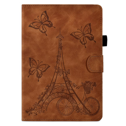 For iPad 2025 / 2022 Tower Embossed Leather Smart Tablet Case(Brown) by bashfashion