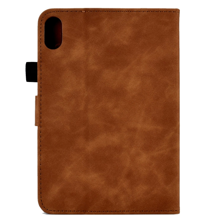 For iPad 2025 / 2022 Tower Embossed Leather Smart Tablet Case(Brown) by bashfashion