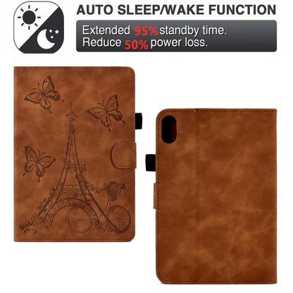 For iPad 2025 / 2022 Tower Embossed Leather Smart Tablet Case(Brown) by bashfashion