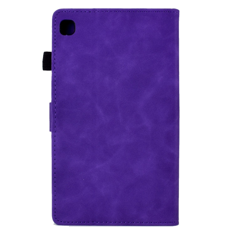 For Samsung Galaxy Tab S6 Lite P610 Tower Embossed Leather Smart Tablet Case(Purple) by bashfashion