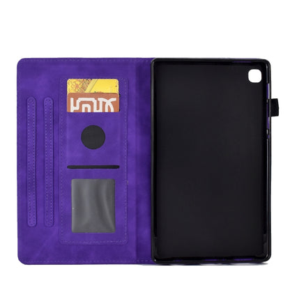 For Samsung Galaxy Tab S6 Lite P610 Tower Embossed Leather Smart Tablet Case(Purple) by bashfashion
