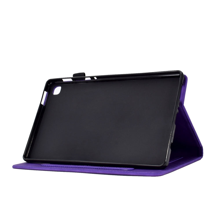 For Samsung Galaxy Tab S6 Lite P610 Tower Embossed Leather Smart Tablet Case(Purple) by bashfashion