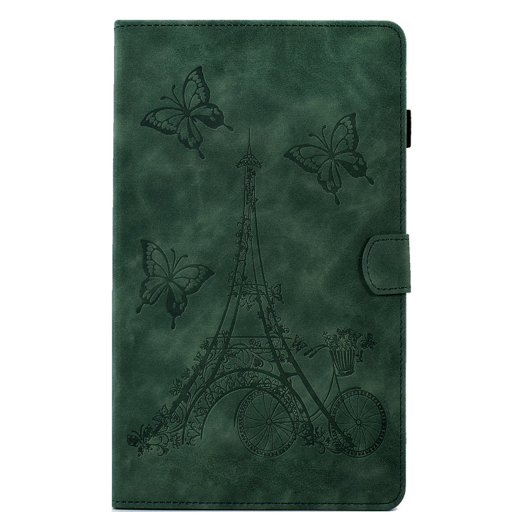 For Samsung Galaxy Tab S6 Lite P610 Tower Embossed Leather Smart Tablet Case(Green) by bashfashion