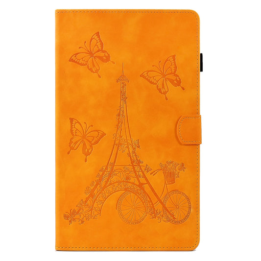 For Samsung Galaxy Tab S6 Lite P610 Tower Embossed Leather Smart Tablet Case(Khaki) by bashfashion