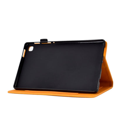 For Samsung Galaxy Tab S6 Lite P610 Tower Embossed Leather Smart Tablet Case(Khaki) by bashfashion