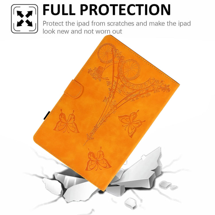 For Samsung Galaxy Tab S6 Lite P610 Tower Embossed Leather Smart Tablet Case(Khaki) by bashfashion