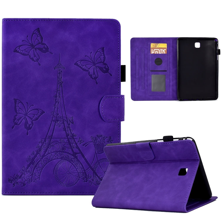 For Samsung Galaxy Tab A 8.0 T350 Tower Embossed Leather Smart Tablet Case(Purple) by bashfashion